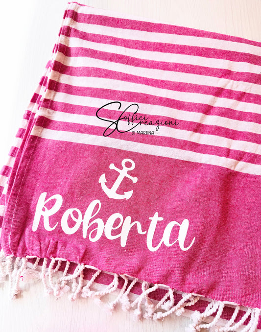 Telo mare fouta con nome