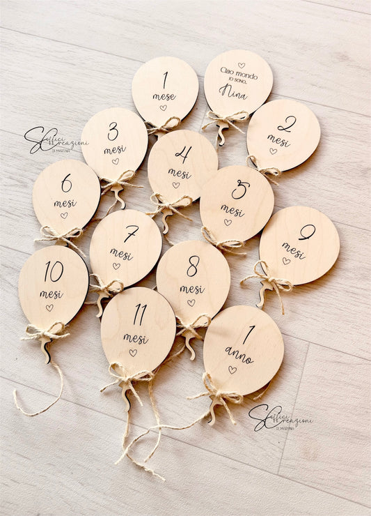 Set complimese milestone in legno personalizzato