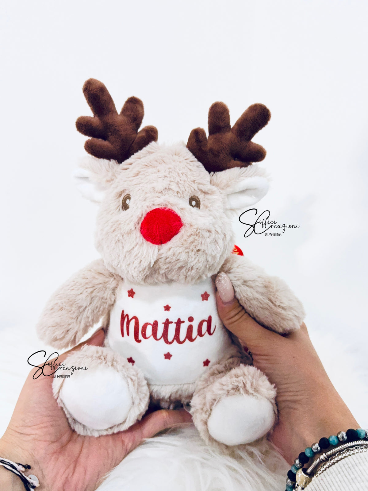 Peluche renna Cometa personalizzato