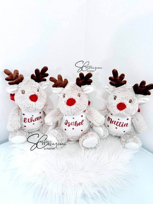Peluche renna Cometa personalizzato