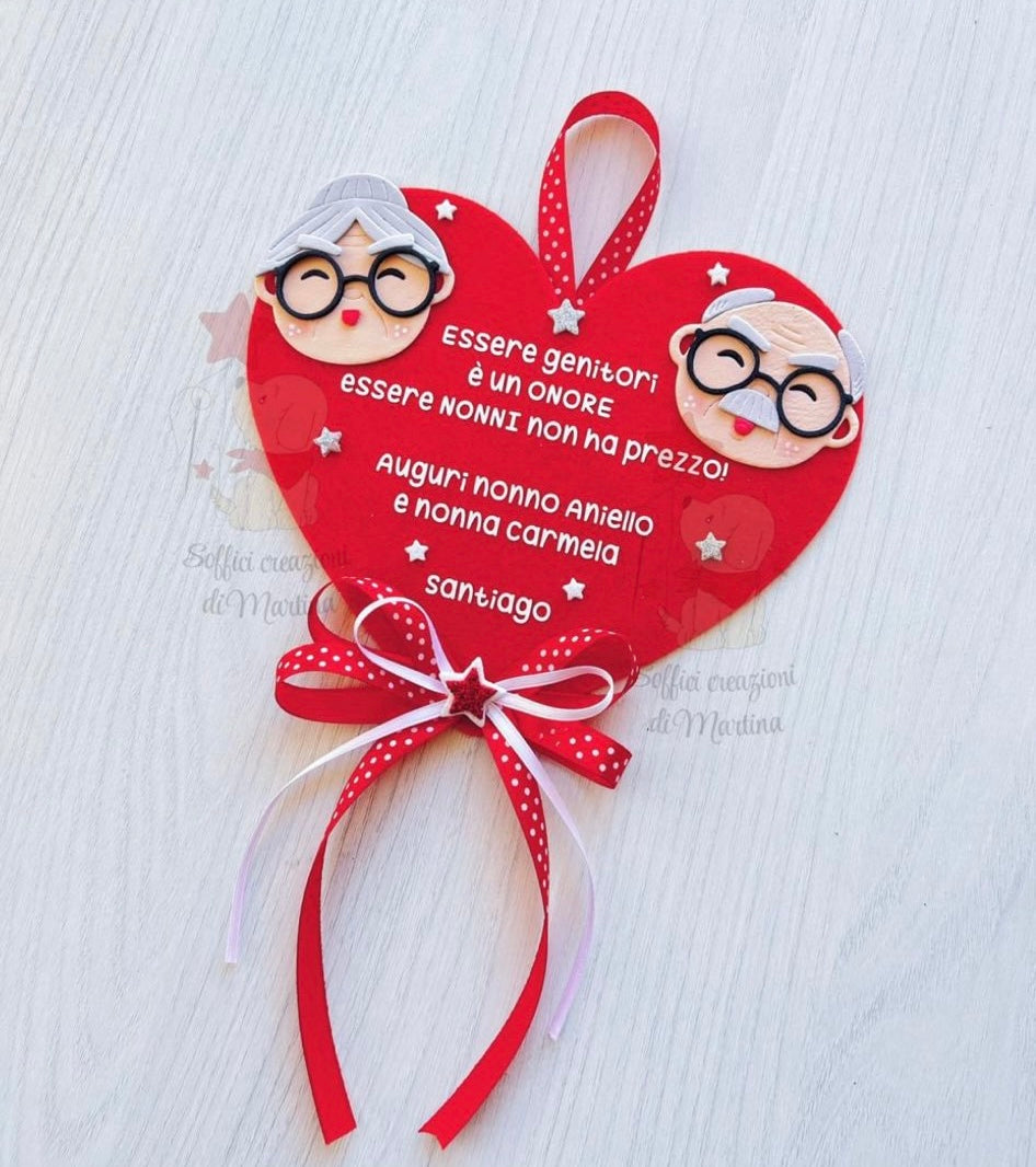 Cuore feltro festa dei nonni