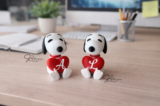 Mini snoopy stampa 3D con iniziale
