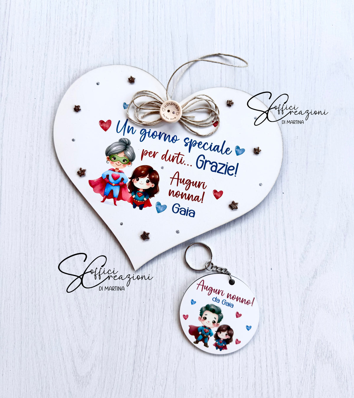 Cuore con dedica nonni