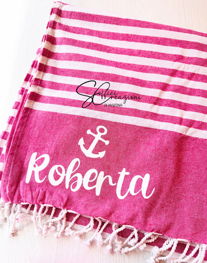 Telo mare fouta con nome