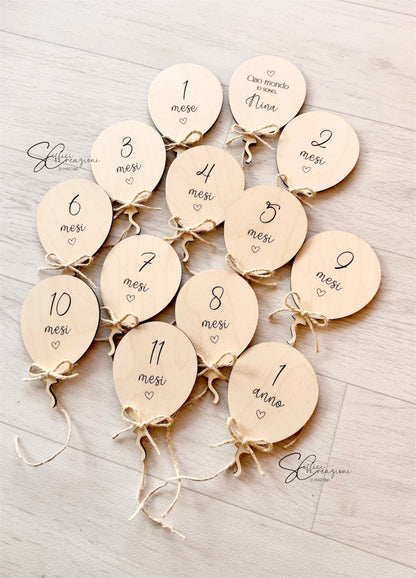 Set complimese milestone in legno personalizzato