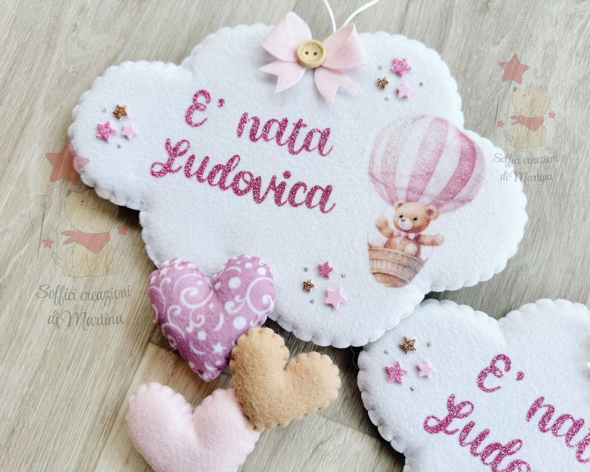 Nuvoletta nascita con stampa personaggi