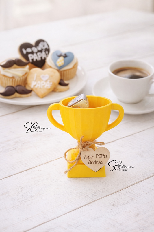 Trofeo “Super Papà” con Cioccolatini Personalizzati – Idea Regalo Festa del Papà