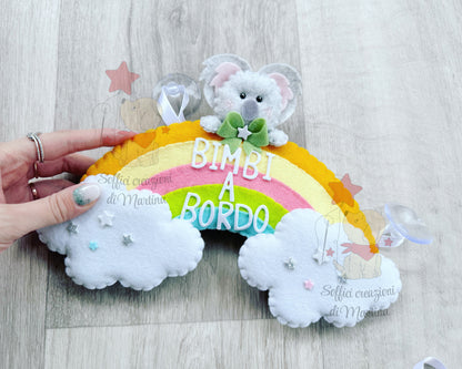 Bimba/o a bordo arcobaleno