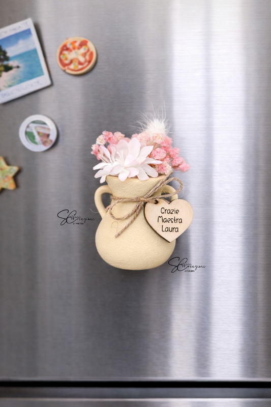 Vaso fiori essiccati calamita idea regalo