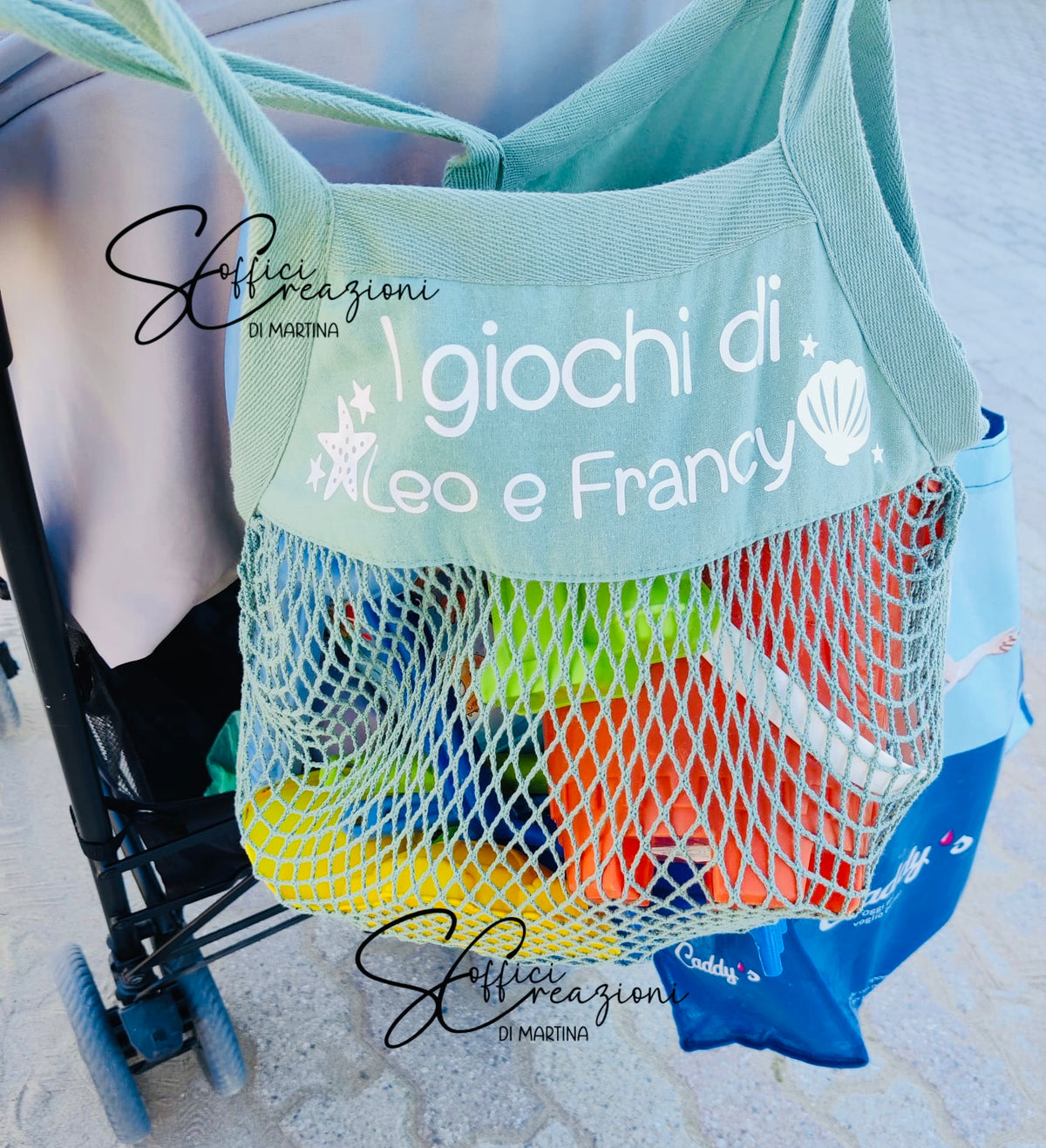 Sacca a rete da spiaggia