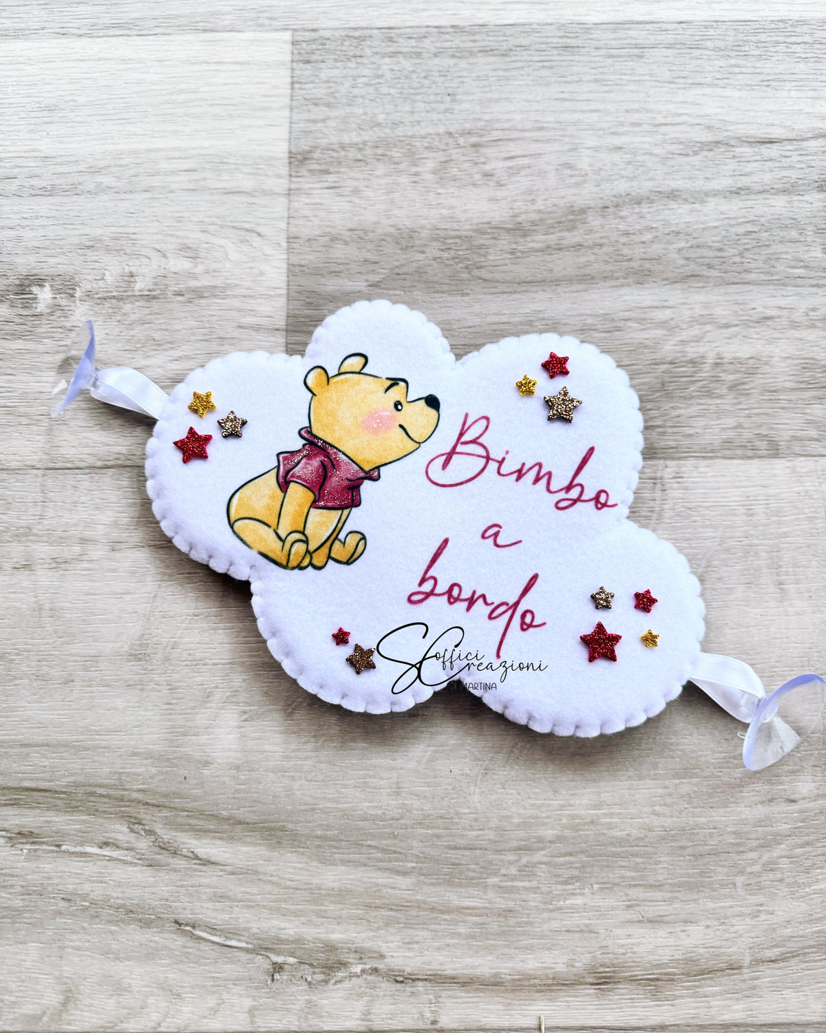 Bimbo a bordo con stampa winnie pooh