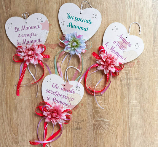 Cuore in legno con dedica per la mamma