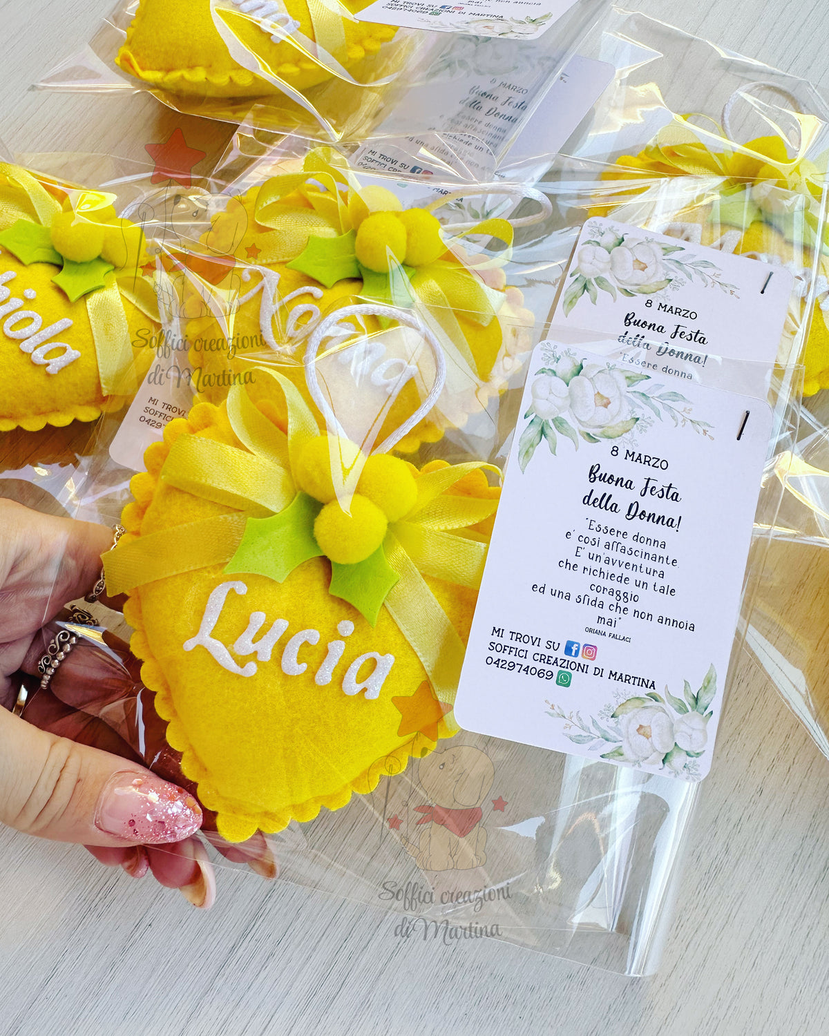 Cuore con nome personalizzato tema festa della donna 