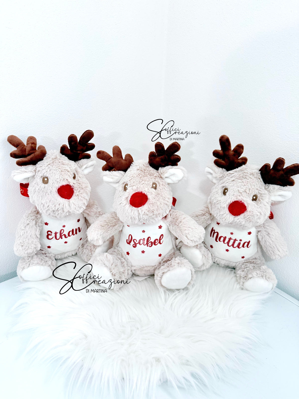 Peluche renna Cometa personalizzato