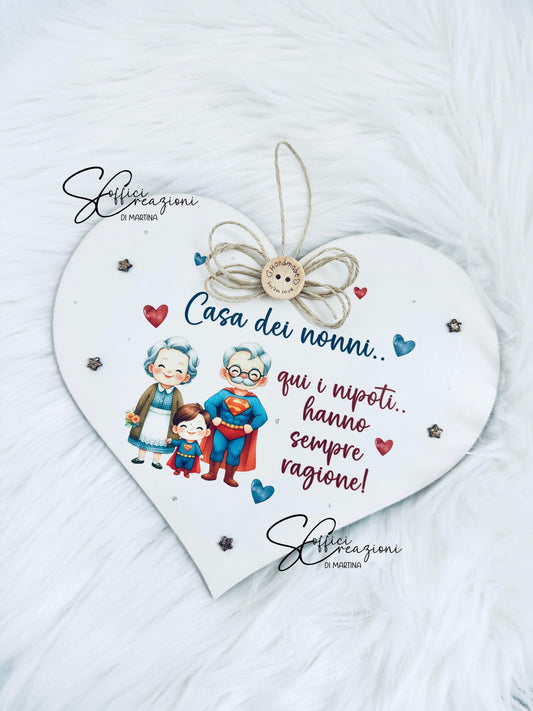 Cuore con dedica nonni