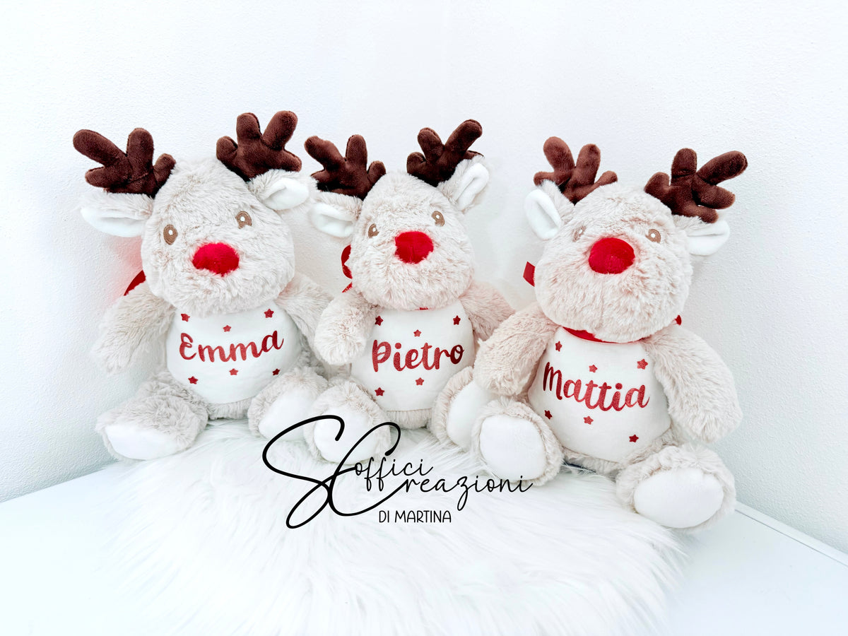 Peluche renna Cometa personalizzato