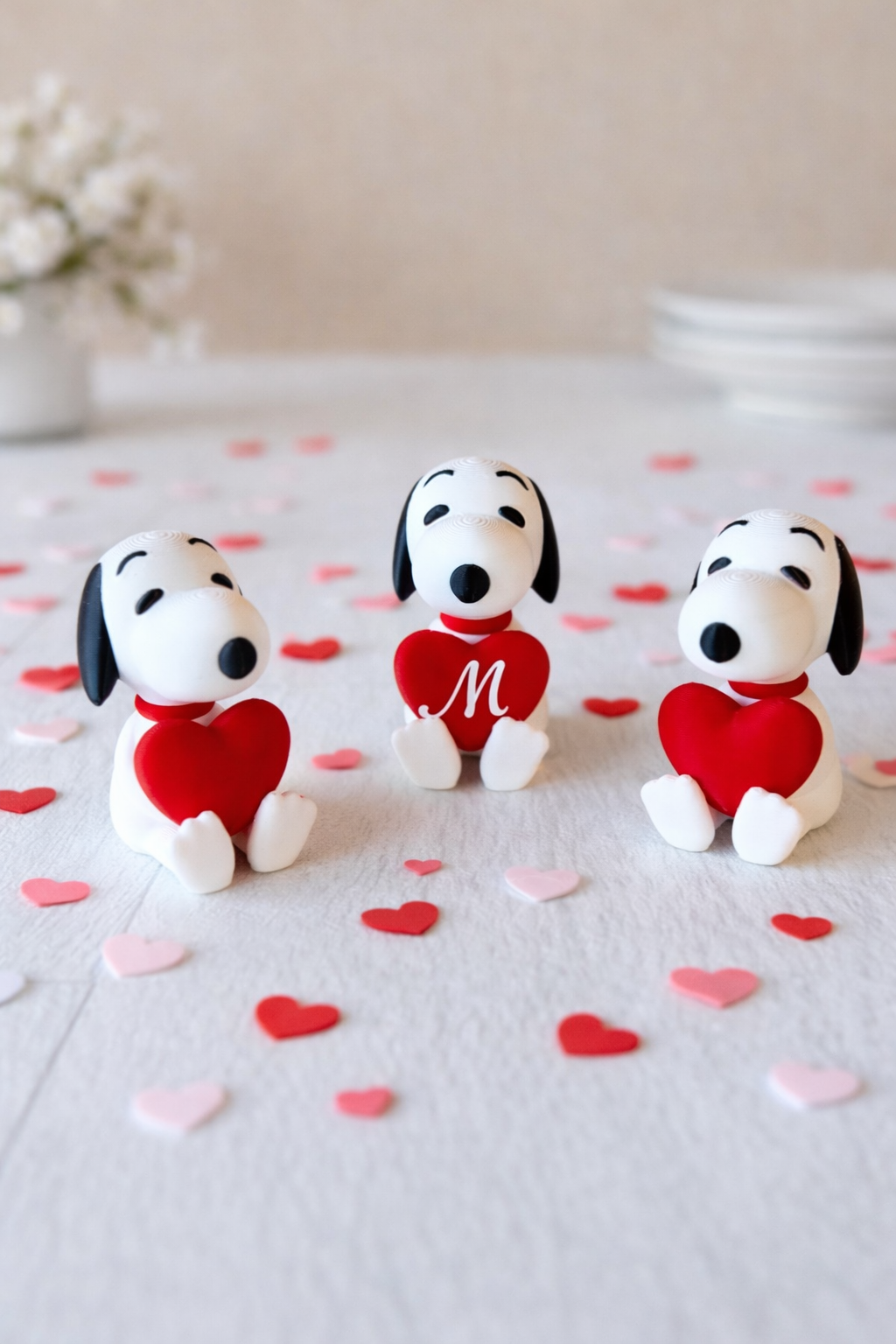 Mini snoopy stampa 3D con iniziale