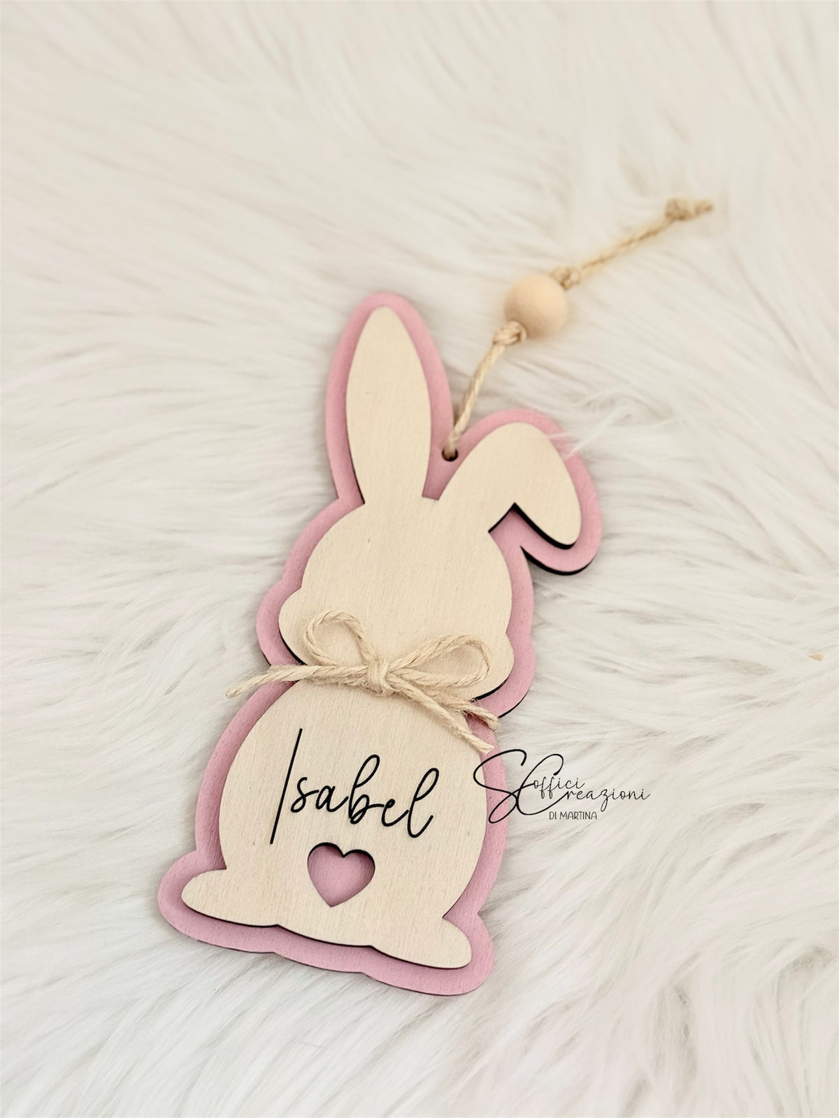 Coniglietto pasquale personalizzato in legno