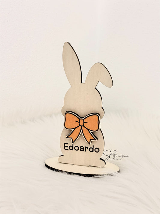 Segnaposto coniglietto Pasqua in legno