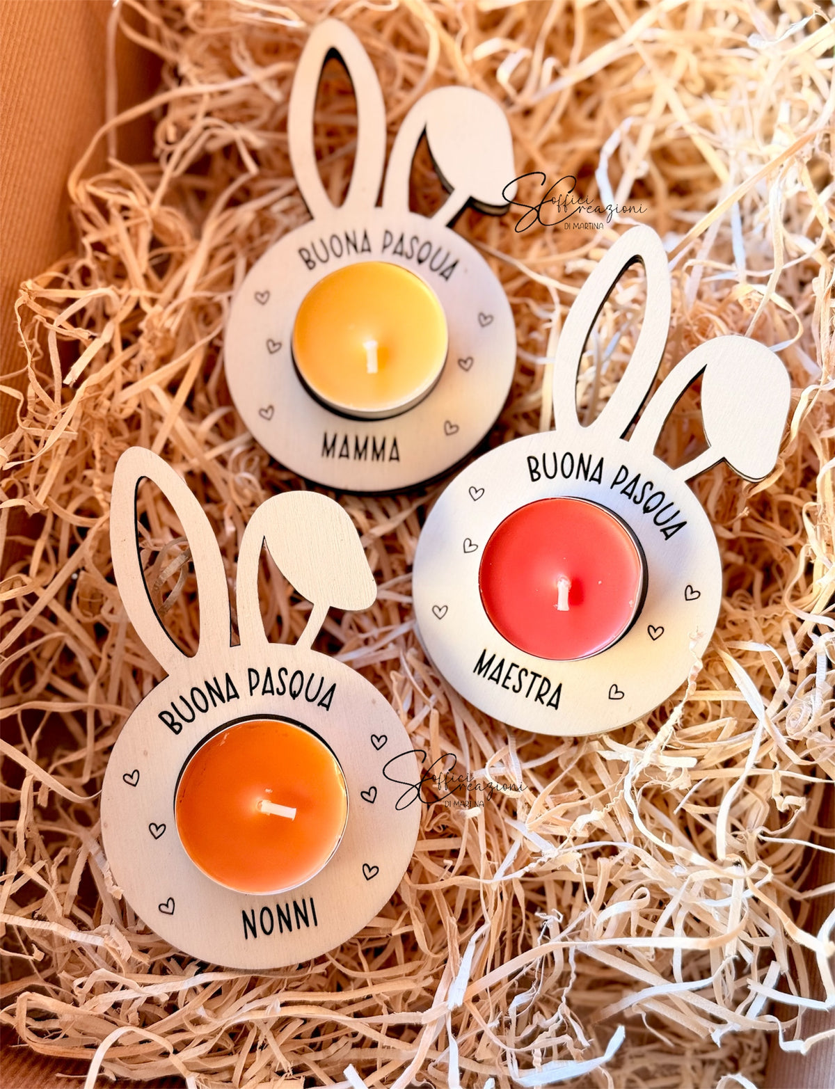 Porta tealight candela personalizzato Pasqua