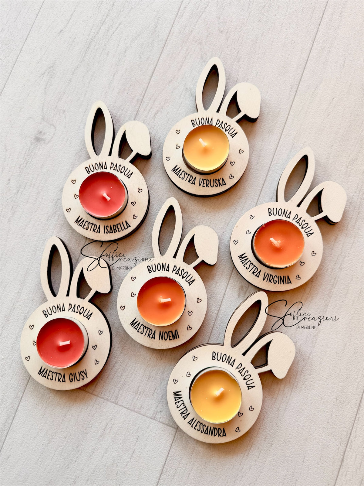 Porta tealight candela personalizzato Pasqua