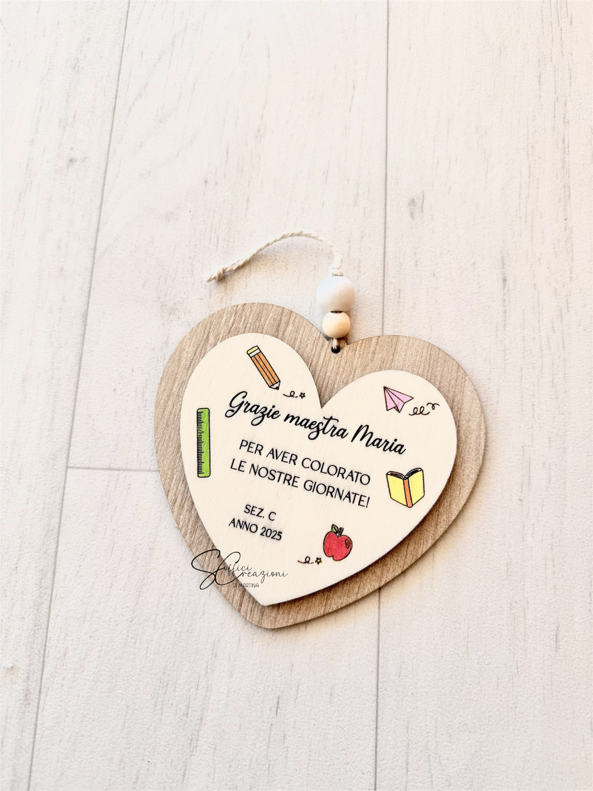 Decorazione cuore maestra