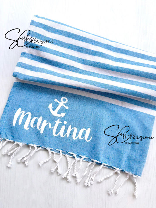 Telo mare fouta con nome