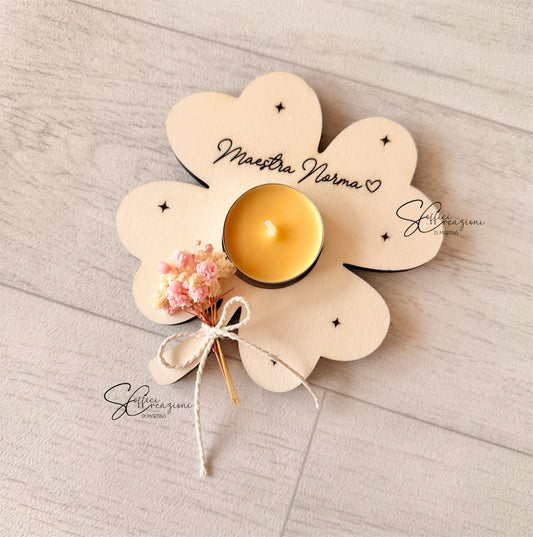 Porta tealight candela personalizzato