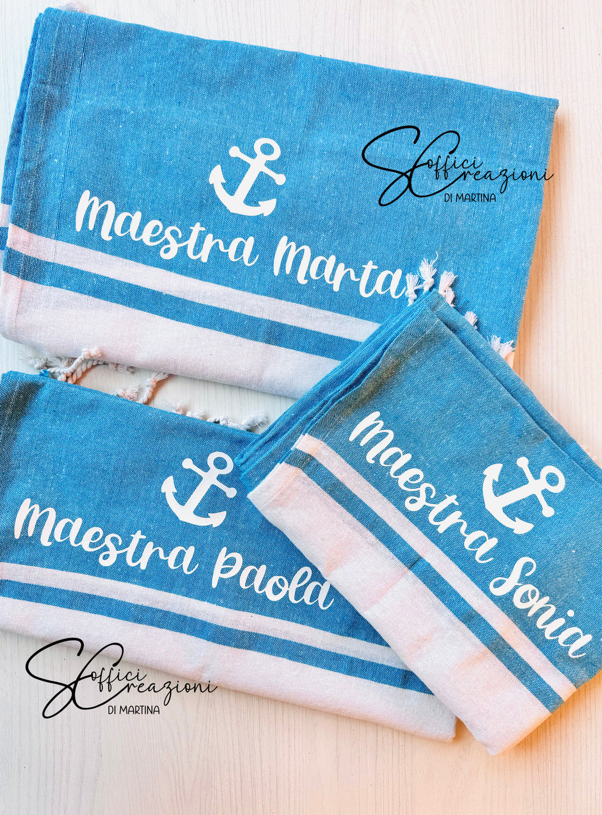 Telo mare fouta con nome