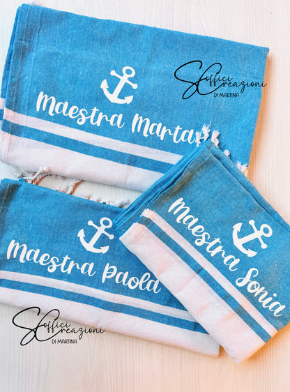 Telo mare fouta con nome