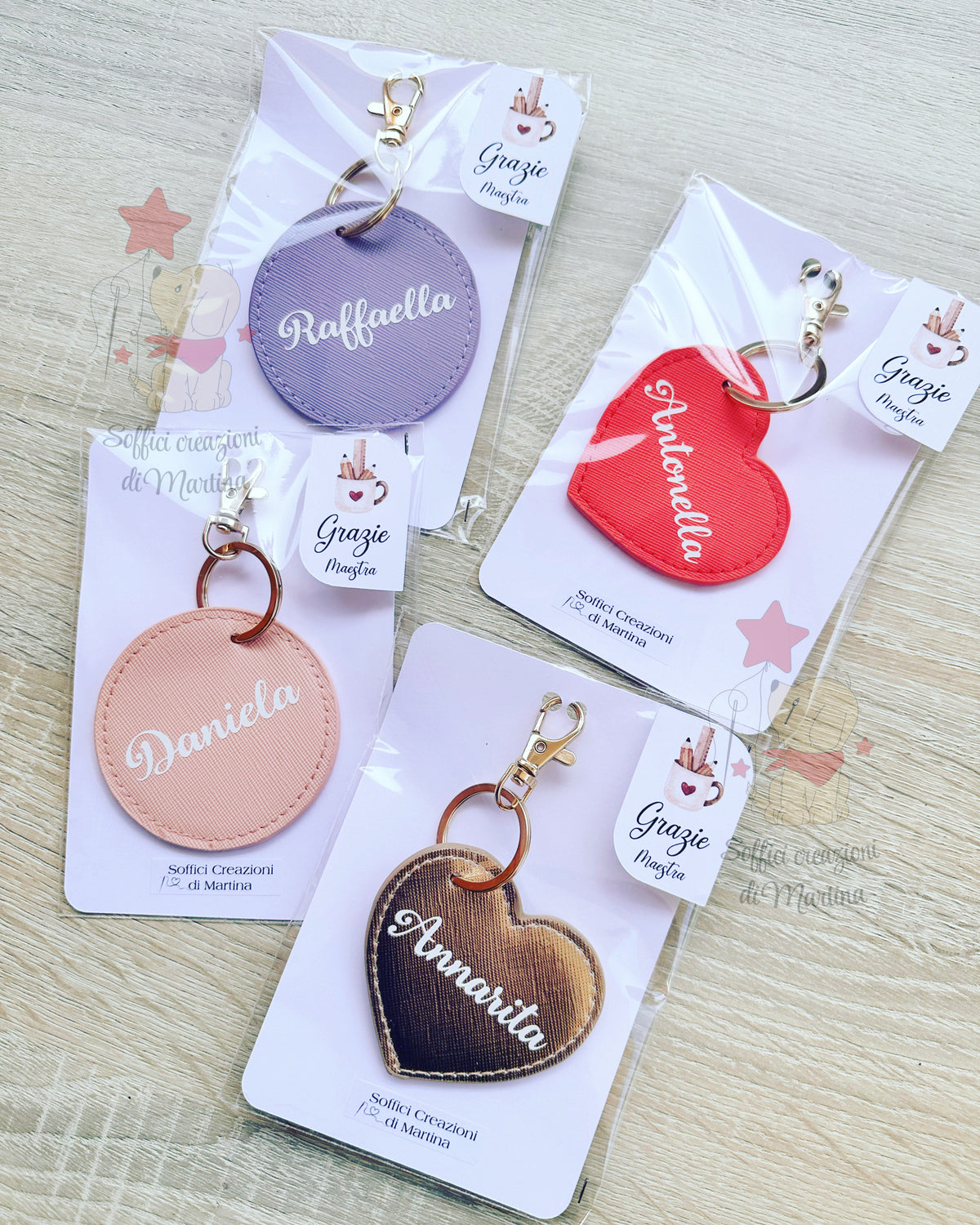 Portachiavi in simil pelle personalizzato con nome 